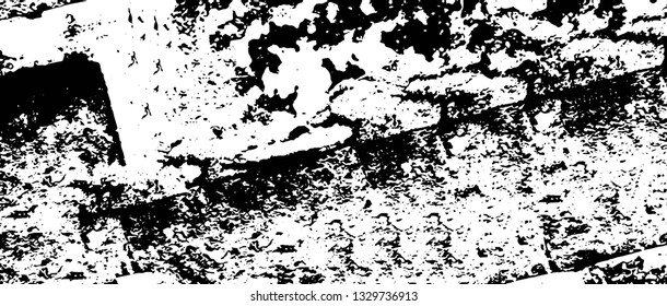Rough, scratch, splatter grunge pattern design brush strokes. Overlay texture. Faded black-white dyed paper texture. Sketch grunge design. Use for poster, cover, banner, mock-up, stickers layout.