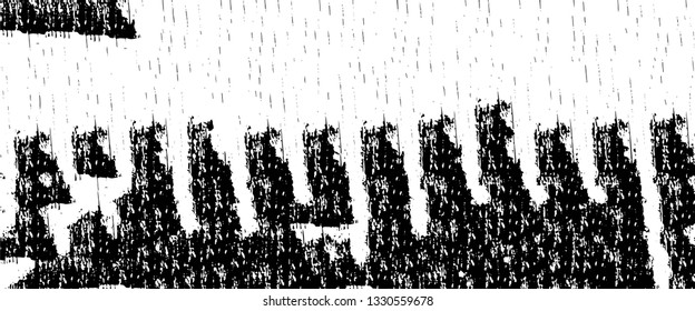 Rough, scratch, splatter grunge pattern design brush strokes. Overlay texture. Faded black-white dyed paper texture. Sketch grunge design. Use for poster, cover, banner, mock-up, stickers layout.