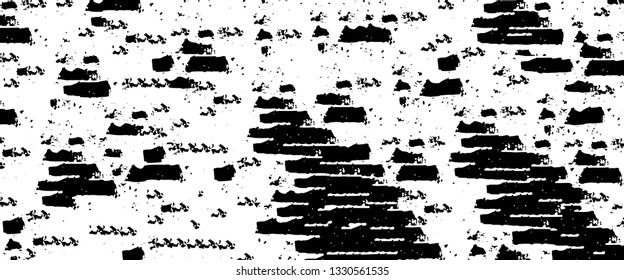 Rough, scratch, splatter grunge pattern design brush strokes. Overlay texture. Faded black-white dyed paper texture. Sketch grunge design. Use for poster, cover, banner, mock-up, stickers layout.