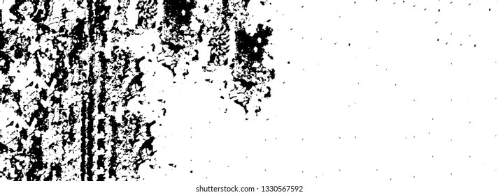 Rough, scratch, splatter grunge pattern design brush strokes. Overlay texture. Faded black-white dyed paper texture. Sketch grunge design. Use for poster, cover, banner, mock-up, stickers layout.