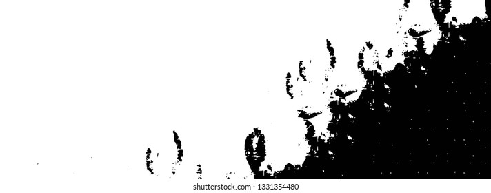 Rough, scratch, splatter grunge pattern design brush strokes. Overlay texture. Faded black-white dyed paper texture. Sketch grunge design. Use for poster, cover, banner, mock-up, stickers layout.