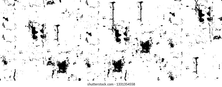 Rough, scratch, splatter grunge pattern design brush strokes. Overlay texture. Faded black-white dyed paper texture. Sketch grunge design. Use for poster, cover, banner, mock-up, stickers layout.