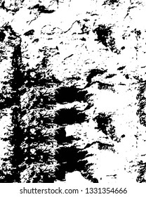 Rough, scratch, splatter grunge pattern design brush strokes. Overlay texture. Faded black-white dyed paper texture. Sketch grunge design. Use for poster, cover, banner, mock-up, stickers layout.