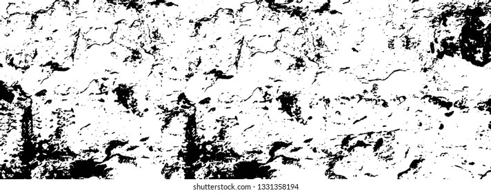Rough, scratch, splatter grunge pattern design brush strokes. Overlay texture. Faded black-white dyed paper texture. Sketch grunge design. Use for poster, cover, banner, mock-up, stickers layout.