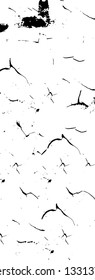 Rough, scratch, splatter grunge pattern design brush strokes. Overlay texture. Faded black-white dyed paper texture. Sketch grunge design. Use for poster, cover, banner, mock-up, stickers layout.