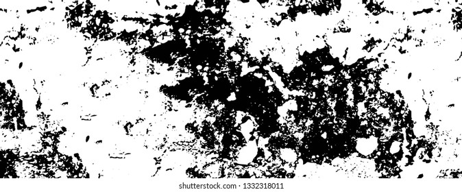Rough, scratch, splatter grunge pattern design brush strokes. Overlay texture. Faded black-white dyed paper texture. Sketch grunge design. Use for poster, cover, banner, mock-up, stickers layout.