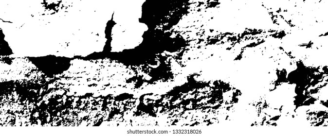 Rough, scratch, splatter grunge pattern design brush strokes. Overlay texture. Faded black-white dyed paper texture. Sketch grunge design. Use for poster, cover, banner, mock-up, stickers layout.