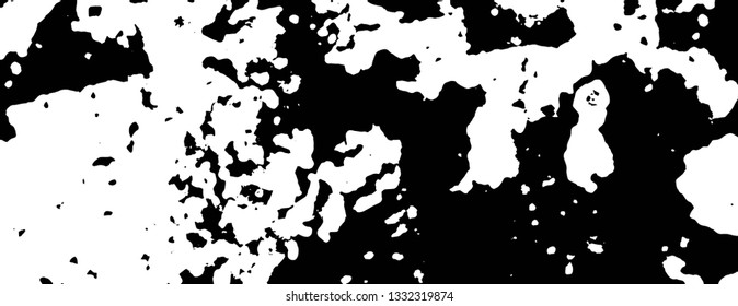 Rough, scratch, splatter grunge pattern design brush strokes. Overlay texture. Faded black-white dyed paper texture. Sketch grunge design. Use for poster, cover, banner, mock-up, stickers layout.