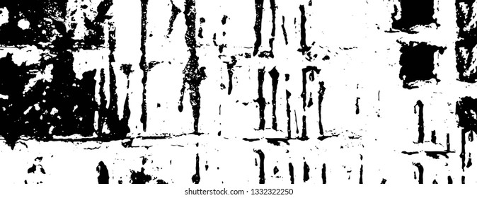 Rough, scratch, splatter grunge pattern design brush strokes. Overlay texture. Faded black-white dyed paper texture. Sketch grunge design. Use for poster, cover, banner, mock-up, stickers layout.