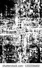 Rough, scratch, splatter grunge pattern design brush strokes. Overlay texture. Faded black-white dyed paper texture. Sketch grunge design. Use for poster, cover, banner, mock-up, stickers layout.