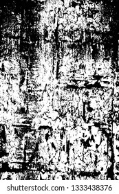 Rough, scratch, splatter grunge pattern design brush strokes. Overlay texture. Faded black-white dyed paper texture. Sketch grunge design. Use for poster, cover, banner, mock-up, stickers layout.