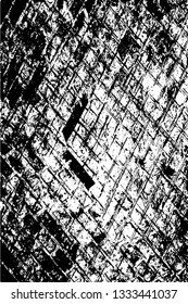 Rough, scratch, splatter grunge pattern design brush strokes. Overlay texture. Faded black-white dyed paper texture. Sketch grunge design. Use for poster, cover, banner, mock-up, stickers layout.