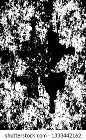 Rough, scratch, splatter grunge pattern design brush strokes. Overlay texture. Faded black-white dyed paper texture. Sketch grunge design. Use for poster, cover, banner, mock-up, stickers layout.