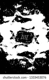 Rough, scratch, splatter grunge pattern design brush strokes. Overlay texture. Faded black-white dyed paper texture. Sketch grunge design. Use for poster, cover, banner, mock-up, stickers layout.