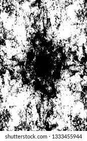 Rough, scratch, splatter grunge pattern design brush strokes. Overlay texture. Faded black-white dyed paper texture. Sketch grunge design. Use for poster, cover, banner, mock-up, stickers layout.