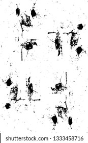 Rough, scratch, splatter grunge pattern design brush strokes. Overlay texture. Faded black-white dyed paper texture. Sketch grunge design. Use for poster, cover, banner, mock-up, stickers layout.