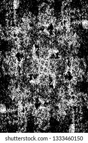 Rough, scratch, splatter grunge pattern design brush strokes. Overlay texture. Faded black-white dyed paper texture. Sketch grunge design. Use for poster, cover, banner, mock-up, stickers layout.