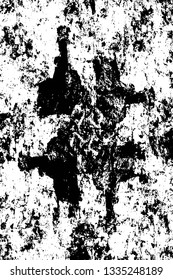 Rough, scratch, splatter grunge pattern design brush strokes. Overlay texture. Faded black-white dyed paper texture. Sketch grunge design. Use for poster, cover, banner, mock-up, stickers layout.