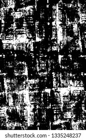 Rough, scratch, splatter grunge pattern design brush strokes. Overlay texture. Faded black-white dyed paper texture. Sketch grunge design. Use for poster, cover, banner, mock-up, stickers layout.