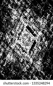 Rough, scratch, splatter grunge pattern design brush strokes. Overlay texture. Faded black-white dyed paper texture. Sketch grunge design. Use for poster, cover, banner, mock-up, stickers layout.