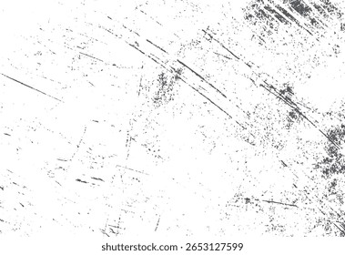 Texture rugueuse grunge overlay. Arrière-plan diagonal à rayures distendues. Surface fissurée endommagée avec éclaboussures et détails de ligne.
