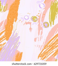 Rough scribbles and doodles with abstract apples.Abstract pattern. Universal bright background for greeting cards, invitations. Had drawn ink and marker watercolor texture.