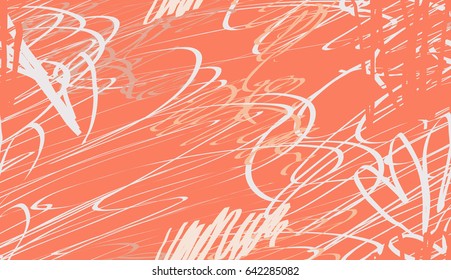 Rough scribbles and doodles.Abstract seamless pattern. Universal bright background for greeting cards, invitations. Had drawn ink and marker watercolor texture.
