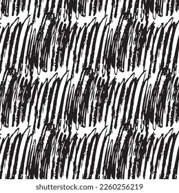 Rough seamless pattern made of black and white repeating elements.