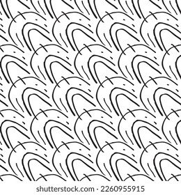 Rough seamless pattern made of black and white repeating elements.