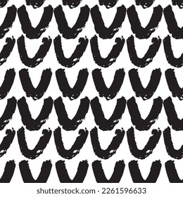 Rough seamless pattern made of black and white repeating elements.