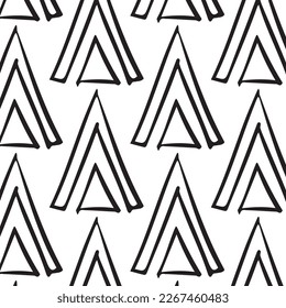 Rough seamless pattern made of black and white repeating elements.