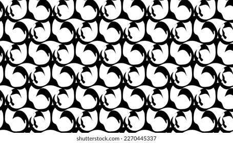 Rough seamless pattern made of black and white repeating elements.