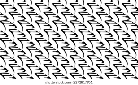 Rough seamless pattern, texture made of black and white repeating elements.