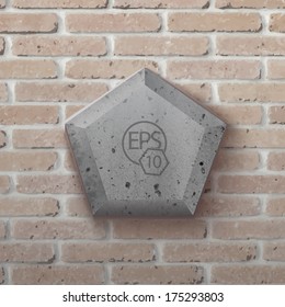Rough shaped pentagram  with stone - concrete texture 