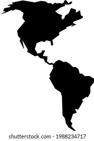 rough silhouette of American continent isolated on white vector illustration