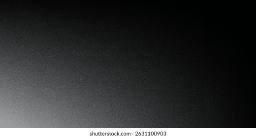 Raue silberne Rauschtextur auf abstraktem schwarzem Hintergrund, metallischer Hintergrund.