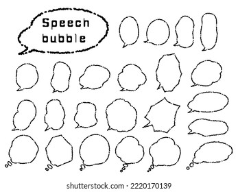 Rough and simple speech bubble material set