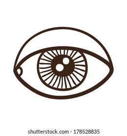 Rough sketch of eye. Vector symbol isolated on white.