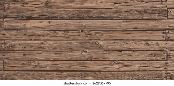 Rough splintered neutral reclaimed wood surface with aged boards lined up. Wooden planks on a wall or floor with grain and texture. Dark vintage wood planks background.
