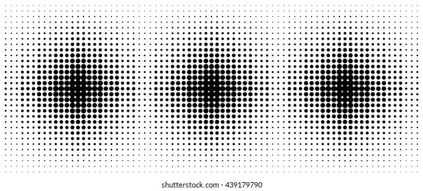 Rough step halftone pattern, built in the form of circles. Halftone for text, object, or image object. Design stock vector