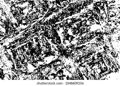 Rough stone floor surface. Black white vector texture. Distressed noisy overlay for vintage effect. Monochrome textured layer. Weathered stone wall surface. Natural stone relief. Black grit with stain