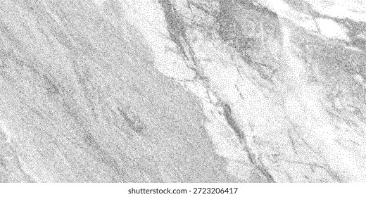 Superfície de pedra áspera com detalhe pontilhado pesado e sombreamento grunge. Padrão de mármore estridente para composições visuais arrojadas. Sobreposição de textura monocromática bruta.