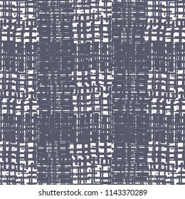 Rough tartan pattern detail. Graphics in blue and white. Textile print. Vector illustration.