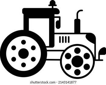 Rough Terrain Vehicle Vector Icon Design, Agricultural Machinery Symbol, Industrial Agriculture Vehicles Sign, Dragging Or Towing Agri Farming Equipment Stock Illustration, Power Tractor Concept,