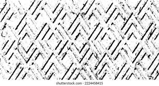 Rough texture. Broken plaster wall effect. Grunge worn damask pattern design. Distressed fabric texture. Overlay texture design. Vector illustration. Eps10.