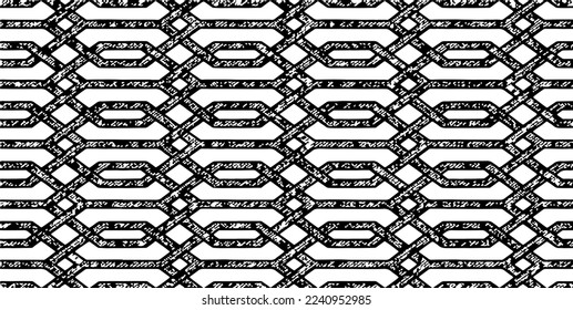 Rough texture. Broken plaster wall effect. Grunge worn damask pattern design. Distressed fabric texture. Overlay texture design. Vector illustration. Eps10.