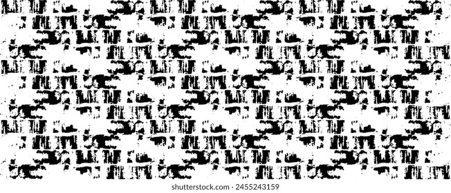 Rough texture. Broken plaster wall effect. Grunge worn damask pattern design. Distressed fabric texture. Overlay texture design. Vector illustration. Eps10.