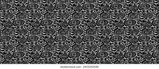 Rough texture. Broken plaster wall effect. Grunge worn damask pattern design. Distressed fabric texture. Overlay texture design. Vector illustration. Eps10.