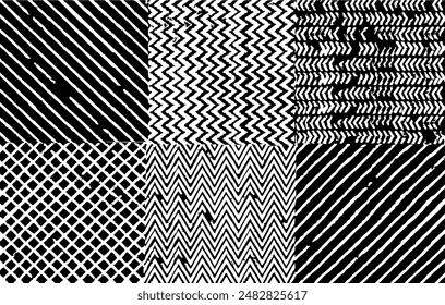 Rough texture. Broken plaster wall effect. Grunge worn damask pattern design. Distressed fabric texture. Overlay texture design. Vector illustration. Eps10.