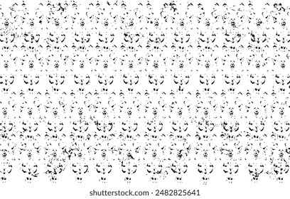 Rough texture. Broken plaster wall effect. Grunge worn damask pattern design. Distressed fabric texture. Overlay texture design. Vector illustration. Eps10.